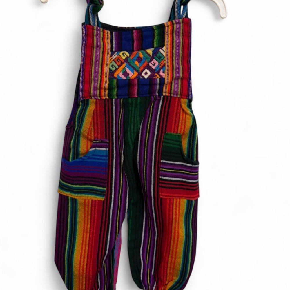 Handmade Overalls With Vibrant Patterns and Embroidery 3-6M